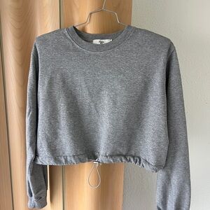 Frankie Shop Heather Gray padded sweatshirt cropped
